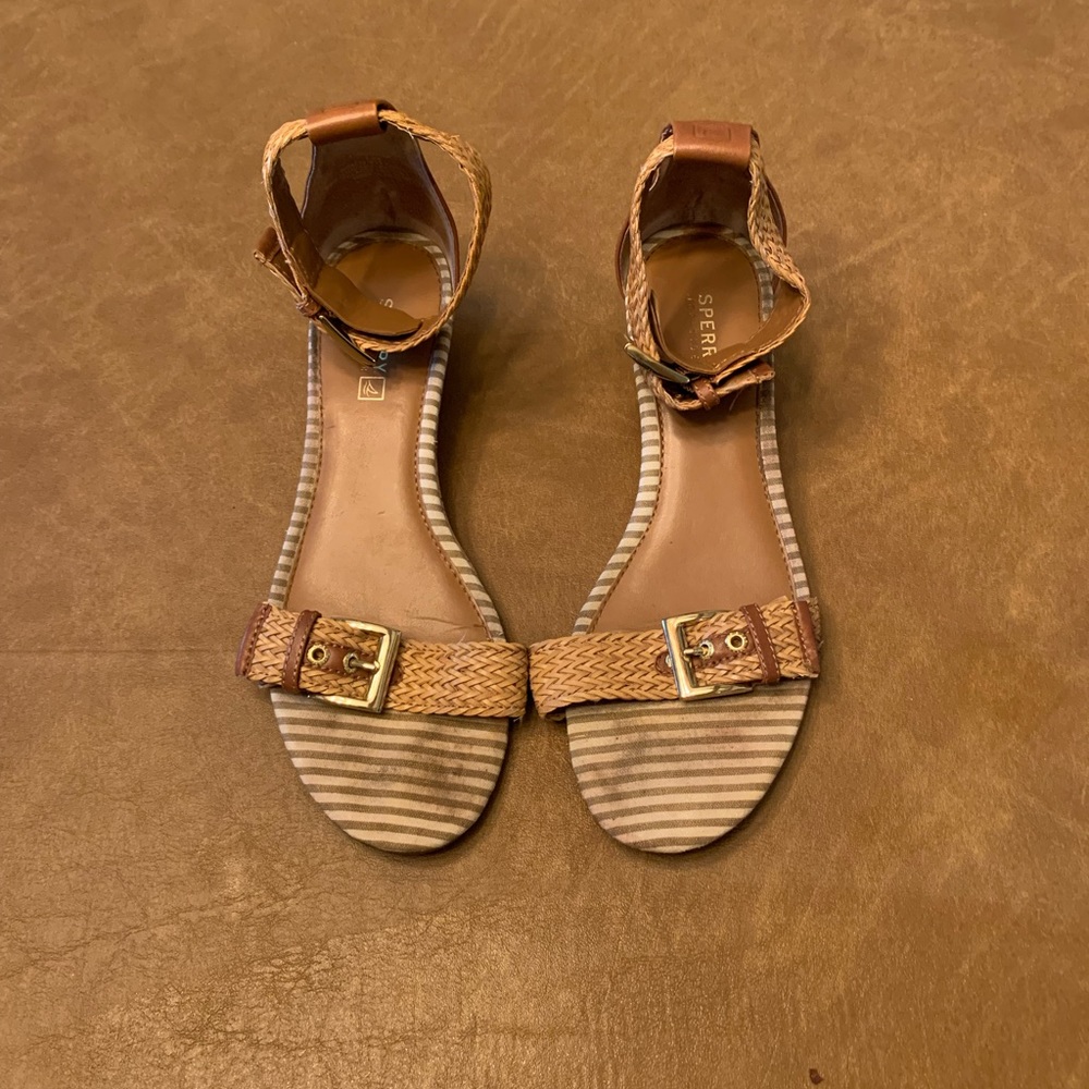 Sperry Topsider "Lynnbrook" Beige Ankle Strap Sandals - Size 8.5M